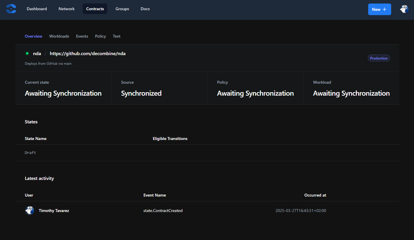 Decombine dashboard